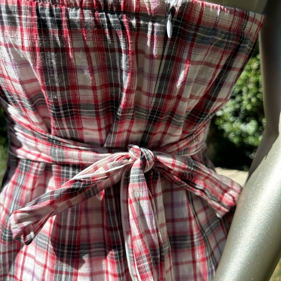 Chelsea & Violet Plaid Strapless Dress with Pockets! Size 4 - Picture 3 of 4